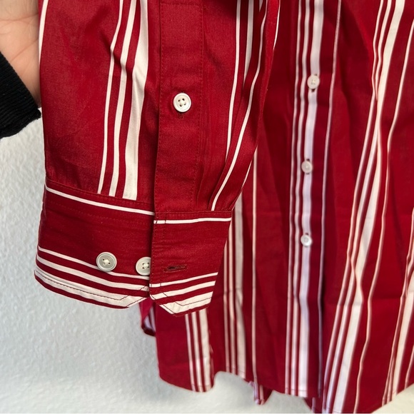 Madewell Oversized Button-Up Shirt in Poplin in Cherry Red Size Medium NWT - Picture 14 of 15